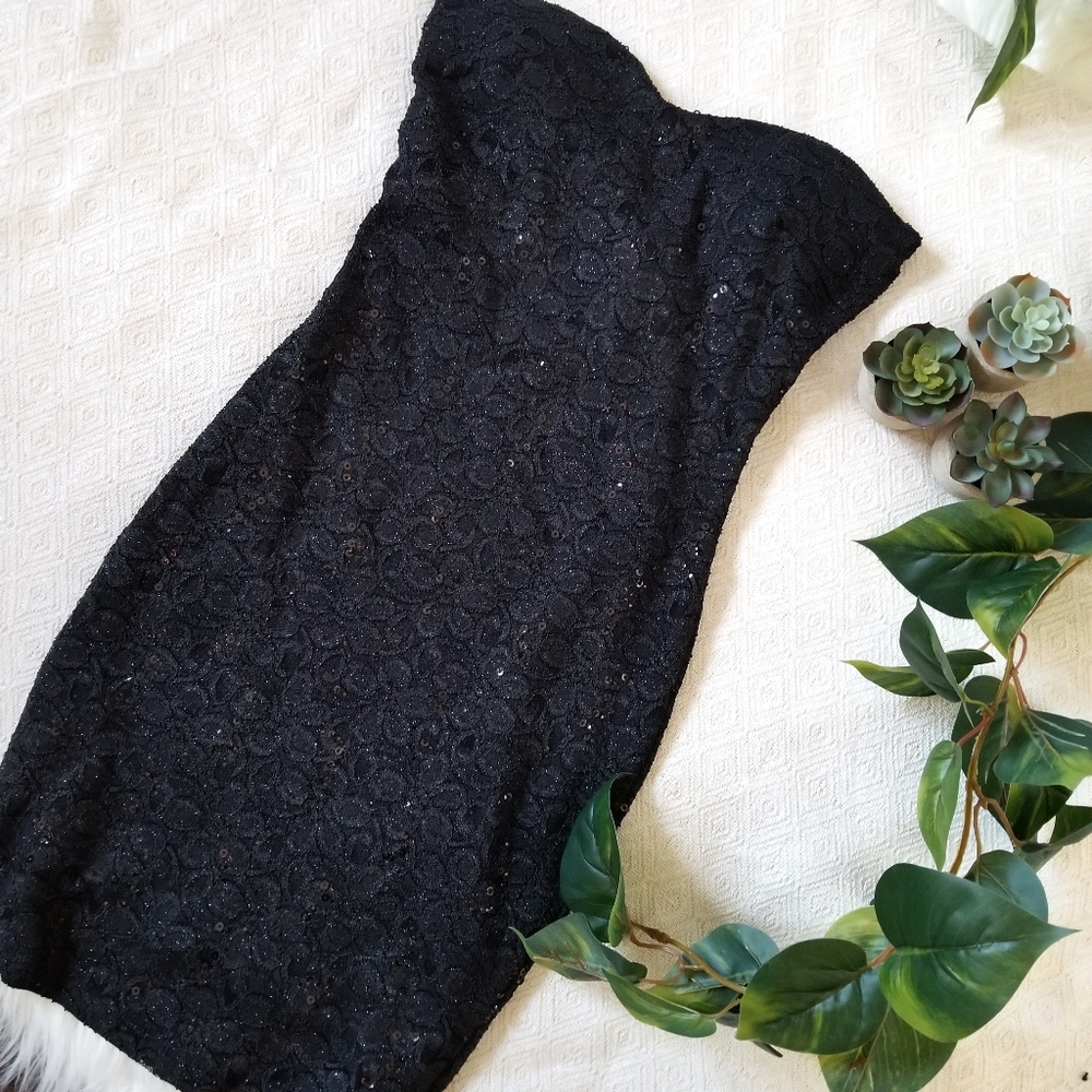 Eclipse Black Sequin Bodycon Dress